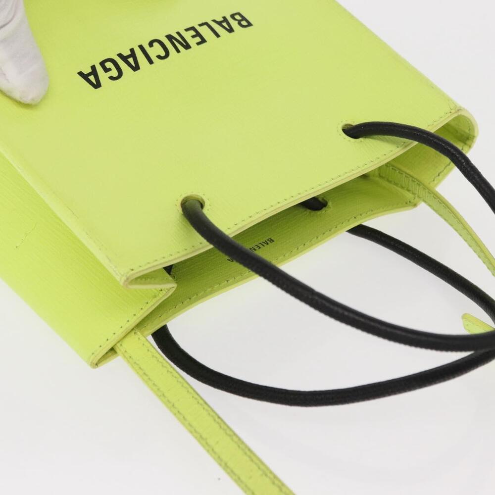 BALENCIAGA Tote Bag Leather 2way Yellow 572411 Auth bs31818 - Picture 6 of 16